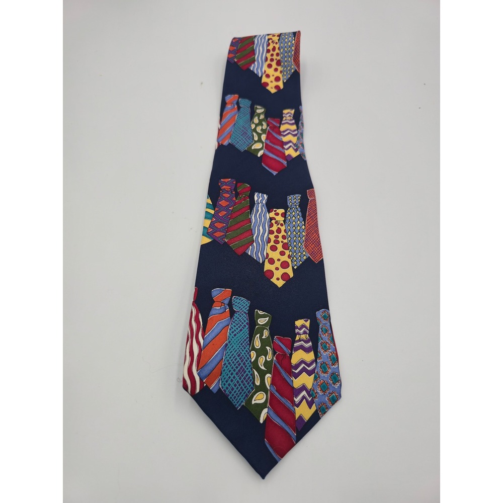 Save the Children Collection Silk Tie Navy Blue Novelty Print It Is A Tie David